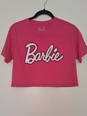 Barbie Hot Pink Logo Crop Tee